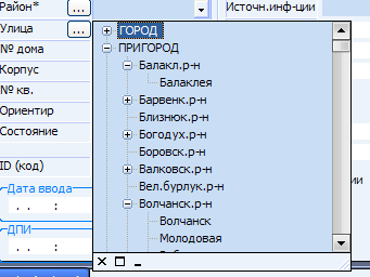 Выпадающий древовидный справочник на форме редактирования
