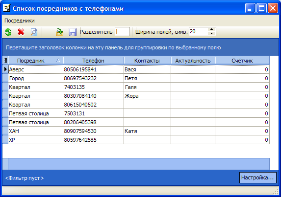Список посредников